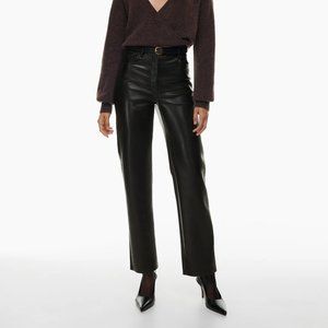 Aritzia WILFRED MELINA pants Sz 2 or 26 waist FAUX LEATHER VEGAN A REAL GEM !